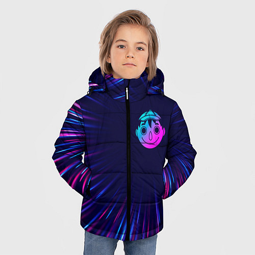 Зимняя куртка для мальчика Tomodachi Game neon blast lines / 3D-Черный – фото 3