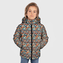 Куртка зимняя для мальчика Горный паттерн, цвет: 3D-черный — фото 2
