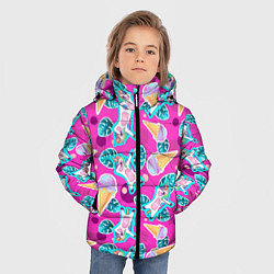 Куртка зимняя для мальчика Единорог с мороженым - dab dance, цвет: 3D-черный — фото 2