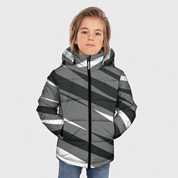 Куртка зимняя для мальчика Серые с белым полосами, цвет: 3D-черный — фото 2