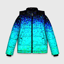 Куртка зимняя для мальчика Пикселизация неоновых цветов, цвет: 3D-черный