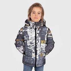 Куртка зимняя для мальчика Газетная страничка, цвет: 3D-светло-серый — фото 2