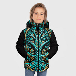 Куртка зимняя для мальчика Древо жизни - сакральная славянская символика, цвет: 3D-красный — фото 2