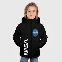 Куртка зимняя для мальчика NASA logo usa space, цвет: 3D-светло-серый — фото 2