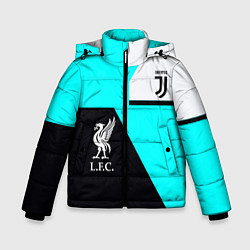 Куртка зимняя для мальчика Juventus x Liverpool geometry, цвет: 3D-черный