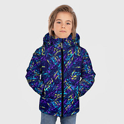 Куртка зимняя для мальчика Абстрактный узор с концепцией, цвет: 3D-черный — фото 2