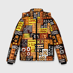 Зимняя куртка для мальчика Африканские этнический коллаж