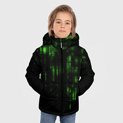 Куртка зимняя для мальчика Геометрический эффект матрицы, цвет: 3D-черный — фото 2