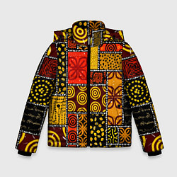 Куртка зимняя для мальчика Разноцветный орнамент, цвет: 3D-черный