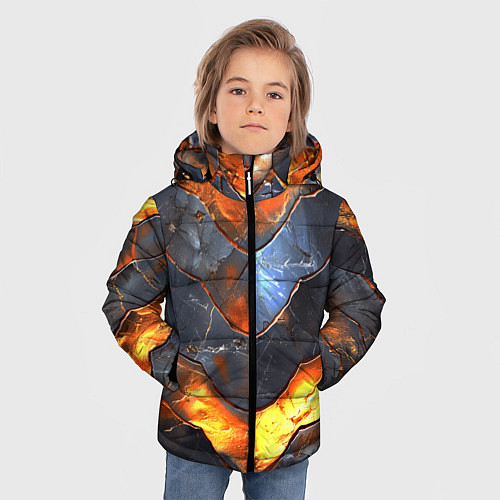 Зимняя куртка для мальчика Горящая чешуя / 3D-Черный – фото 3