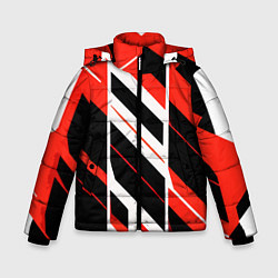 Зимняя куртка для мальчика Black and red stripes on a white background