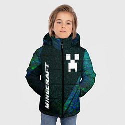 Куртка зимняя для мальчика Minecraft glitch blue, цвет: 3D-черный — фото 2