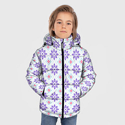 Куртка зимняя для мальчика Красивый цветочный узор, цвет: 3D-светло-серый — фото 2