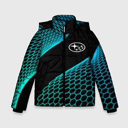 Куртка зимняя для мальчика Subaru electro hexagon, цвет: 3D-черный