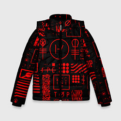 Куртка зимняя для мальчика Twenty one pilots pattern rock, цвет: 3D-красный