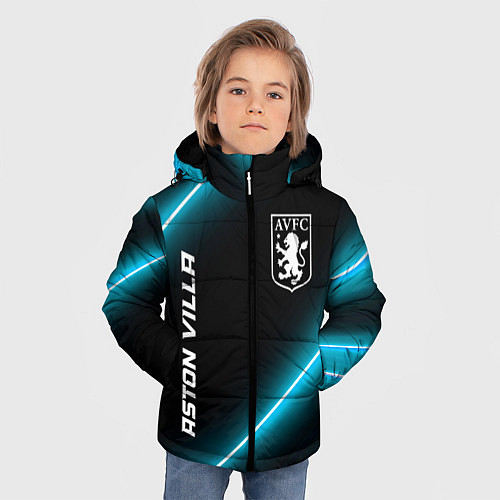 Зимняя куртка для мальчика Aston Villa неоновые лампы / 3D-Черный – фото 3
