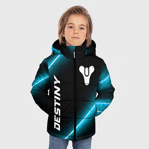 Зимняя куртка для мальчика Destiny неоновые лампы / 3D-Черный – фото 3