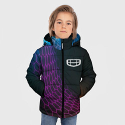 Куртка зимняя для мальчика Geely neon hexagon, цвет: 3D-черный — фото 2