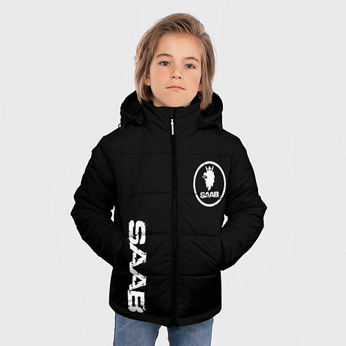 Зимняя куртка для мальчика SAAB logo white / 3D-Светло-серый – фото 3