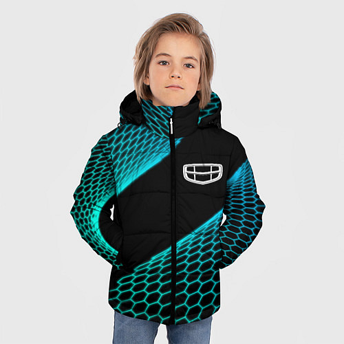 Зимняя куртка для мальчика Geely electro hexagon / 3D-Черный – фото 3