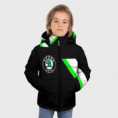 Зимняя куртка для мальчика Skoda geometry / 3D-Черный – фото 3