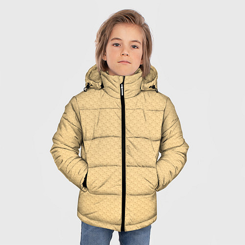Зимняя куртка для мальчика Паттерн сетчатый чашуйчетый / 3D-Черный – фото 3