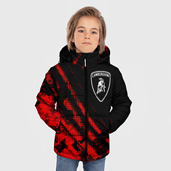 Куртка зимняя для мальчика Lamborghini sport grunge, цвет: 3D-красный — фото 2
