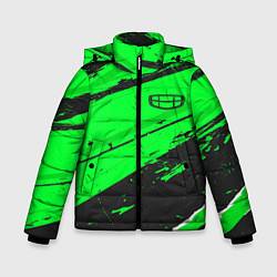 Куртка зимняя для мальчика Geely sport green, цвет: 3D-черный