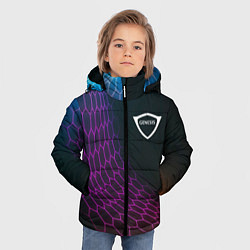 Куртка зимняя для мальчика Genesis neon hexagon, цвет: 3D-черный — фото 2
