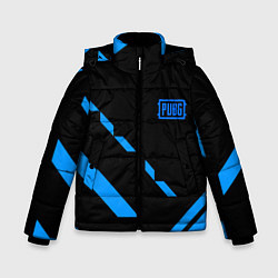 Куртка зимняя для мальчика PUBG blue geometry, цвет: 3D-черный