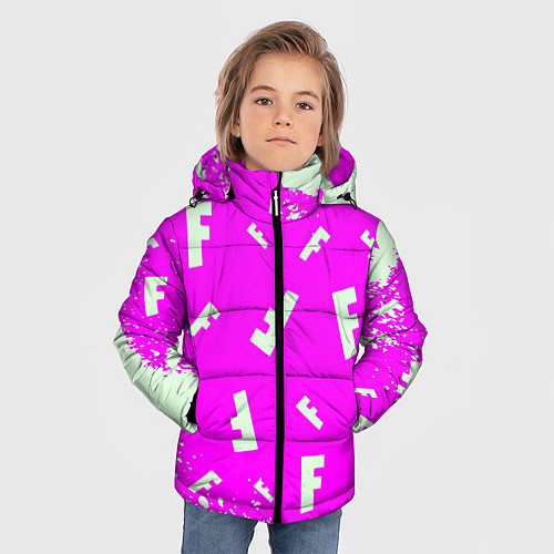 Зимняя куртка для мальчика Fortnite pattern pink / 3D-Черный – фото 3