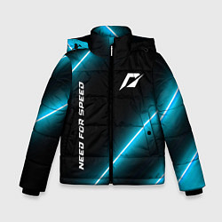 Куртка зимняя для мальчика Need for Speed неоновые лампы, цвет: 3D-черный