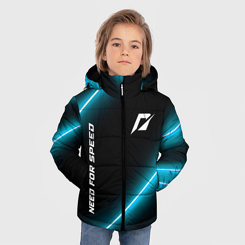 Зимняя куртка для мальчика Need for Speed неоновые лампы / 3D-Черный – фото 3