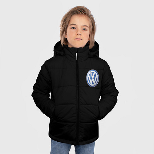 Зимняя куртка для мальчика Volkswagen logo auto / 3D-Черный – фото 3