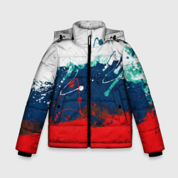 Куртка зимняя для мальчика Триколор РФ цвета 3D-черный — фото 1