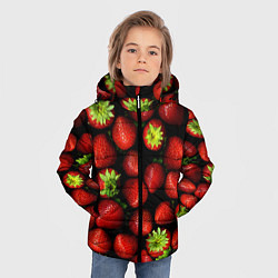 Куртка зимняя для мальчика Клубничка, цвет: 3D-черный — фото 2