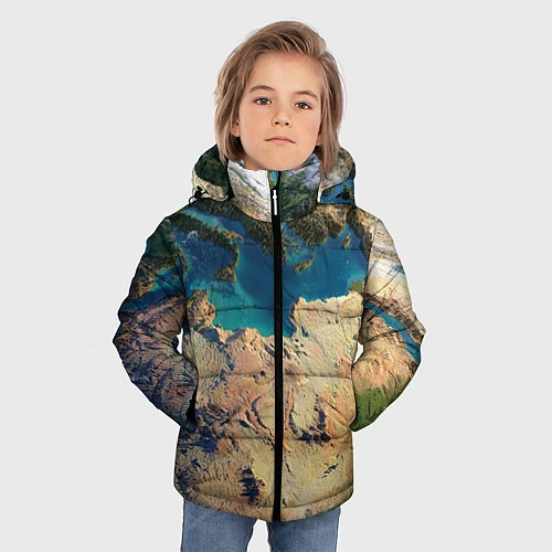 Зимняя куртка для мальчика Земля / 3D-Черный – фото 3