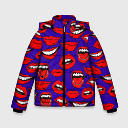 Куртка зимняя для мальчика Губы, цвет: 3D-красный