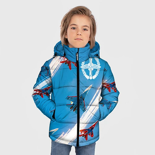 Зимняя куртка для мальчика Самолеты ВВС / 3D-Черный – фото 3