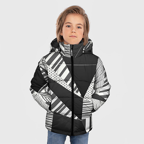 Зимняя куртка для мальчика Геометрия / 3D-Черный – фото 3