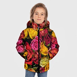 Куртка зимняя для мальчика Ассорти из роз, цвет: 3D-черный — фото 2