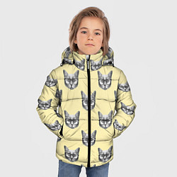 Куртка зимняя для мальчика Котик, цвет: 3D-светло-серый — фото 2
