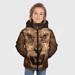 Куртка зимняя для мальчика Взгляд льва, цвет: 3D-красный — фото 2