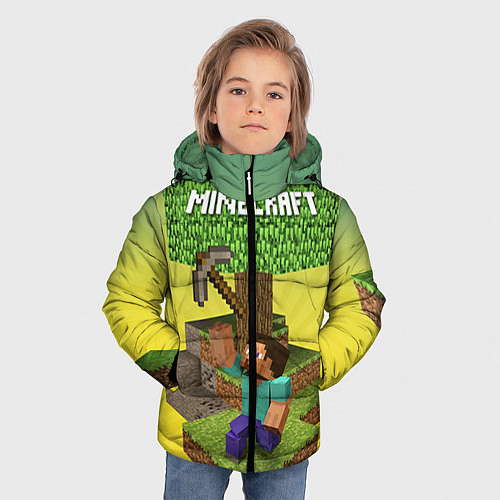 Зимняя куртка для мальчика Minecraft Tree / 3D-Черный – фото 3