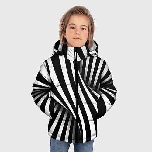 Зимняя куртка для мальчика Оптические иллюзии / 3D-Черный – фото 3