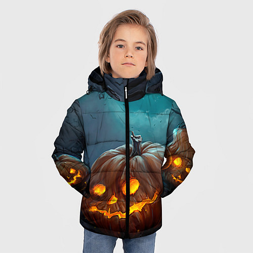 Зимняя куртка для мальчика Тыква / 3D-Черный – фото 3