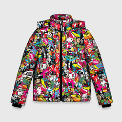 Куртка зимняя для мальчика Стикербомбинг, цвет: 3D-красный