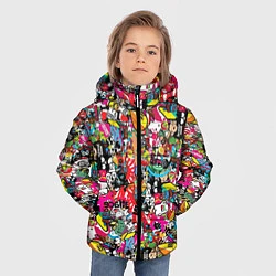 Куртка зимняя для мальчика Стикербомбинг, цвет: 3D-красный — фото 2