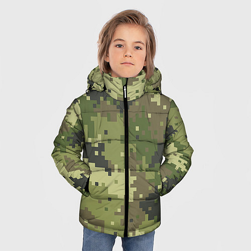 Зимняя куртка для мальчика Хаки / 3D-Черный – фото 3
