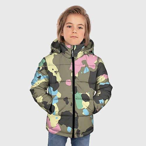 Зимняя куртка для мальчика Камуфляж: микс цветов / 3D-Черный – фото 3